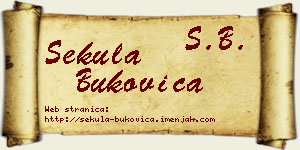 Sekula Bukovica vizit kartica